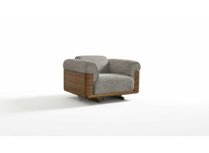 Fauteuil Stof Oorfauteuil 1-Zits Polyester Grijs Woonkamer Modern