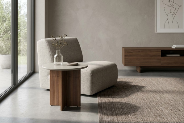 Tafel Bijzettafel Salontafel Woonkamer Grijs Hout Design Meubels