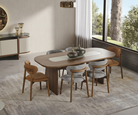 Eetkamerset eetkamergroep eethoek eettafel set 7-delig bruin hout nieuw