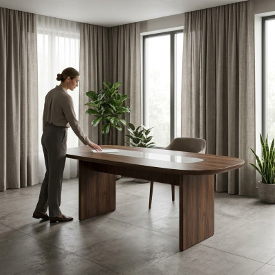 Eettafel Tafel Tafel Eethoek Hout Bruin Eetkamer 208 cm