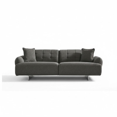 Driedelige bank 3-zits gestoffeerde bank Grijs stof polyester Bank Modern Nieuw