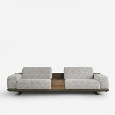 Vierzitsbank Bank 4-zits Grijs Stof Modern Stoffen Bank Sofa