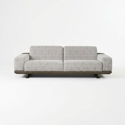 Driepersoonsbank 3-zits gestoffeerde bank Grijs stof Polyester Bankstel Modern
