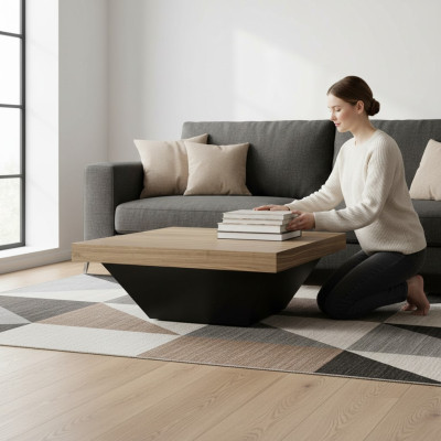 Salontafel Tafel Bijzettafel Woonkamer Bruin Houten tafel Design Meubels