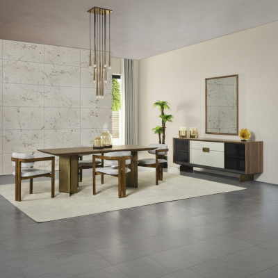 Eethoek Eetkamerset Set Eettafel Set 9-delig Eetkamer Bruin Hout Nieuw