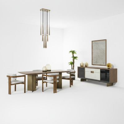 Eethoek Eetkamerset Set Eettafel Set 9-delig Eetkamer Bruin Hout Nieuw
