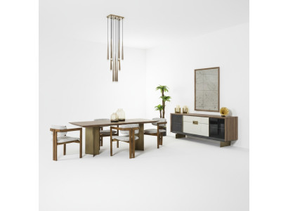 Eethoek Eetkamerset Set Eettafel Set 9-delig Eetkamer Bruin Hout Nieuw