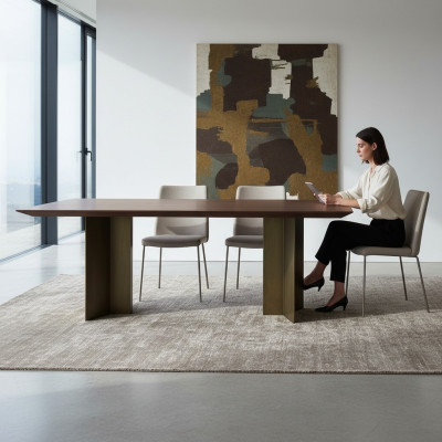 Eettafel Tafel Eethoek Eetkamer 208 cm Hout Bruin Nieuw