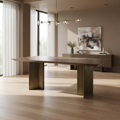 Eettafel Tafel Eethoek Eetkamer 208 cm Hout Bruin Nieuw