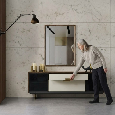 Dressoir Sideboard met spiegel ladekast hout veelkleurig eetkamer set