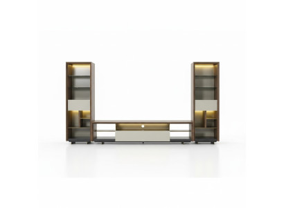 Woonwand RTV Lowboard TV Stand Sideboard Kast 3-delige Hout Bruin