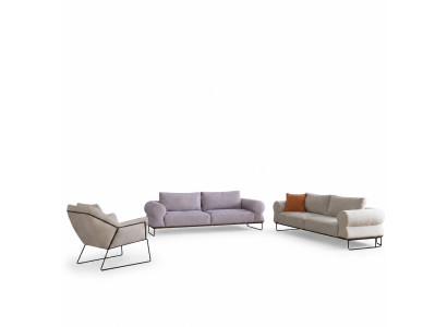 Luxe complete gestoffeerde bankstel bankstel bankstel wit stoffen bankstel