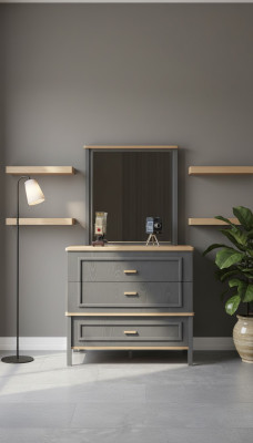 Garnituur dressoir met spiegel hout slaapkamer grijs set console tafel