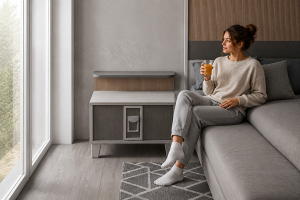 Nachtkastje nachtkastjes consoles hout kinderkamer modern grijs meisje