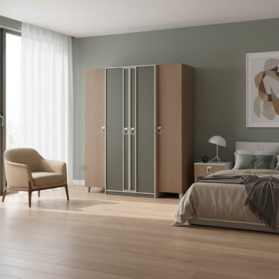 Kledingkast kinderkast kast hout grijs houten kast groot modern