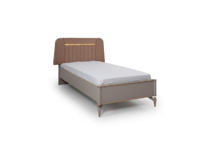 Kinderbed Bedframe Bed Kinderkamer Bedframes Roze Stof LED
