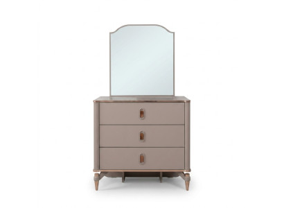 Lade commode met spiegel houten kinderkamer beige console set.