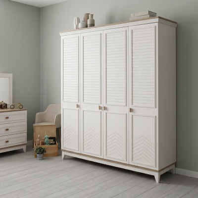 Kast Kledingkast Kinderkast Houten kast Hout Wit Modern