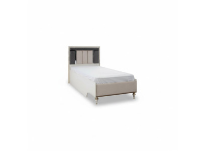 Luxe kinderbed bedframe bed kinderkamer bedframes beige stof.