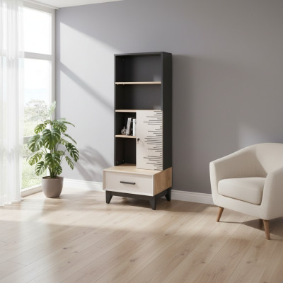 Boekenplank kast kinderkamer plank houten houten kast grijs kantoor