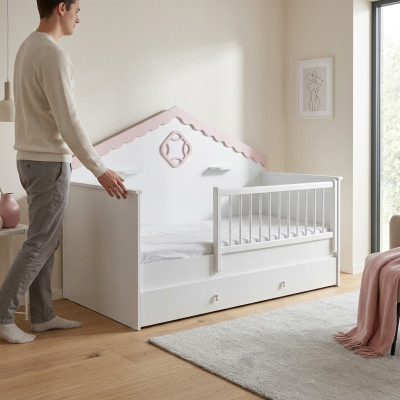 Kinderbox Bedje Kinderbedje Wieg Wit Hout Bed Modern