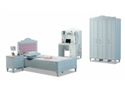 Wit groep kinderbed kindermeubels kinderkamer bed hout set 4-delig