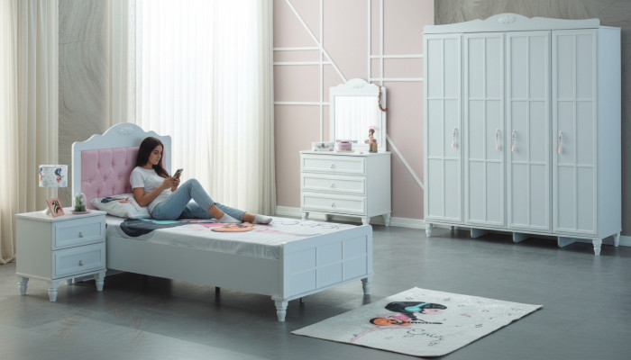 Luxe Complete Kindermöbel Kinderbed Wit Hout Set 5-delig Kinderkamer