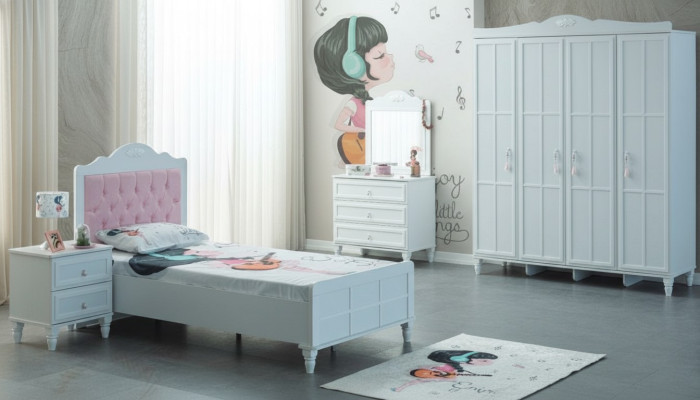 Luxe Complete Kindermöbel Kinderbed Wit Hout Set 5-delig Kinderkamer