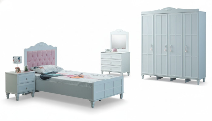 Luxe Complete Kindermöbel Kinderbed Wit Hout Set 5-delig Kinderkamer