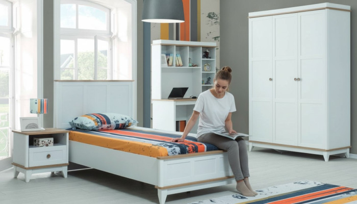 Kinderbed Kindermeubels Kinderbed Compleet Wit Hout Set 4-delig Modern