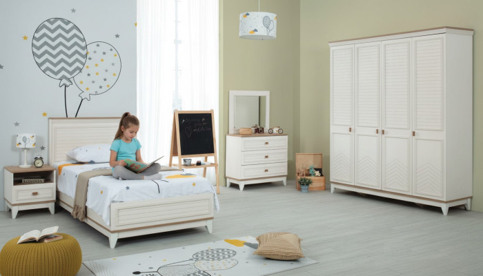 Compleet kinderbed kindermeubels kinderbed wit hout set 5-delig commode