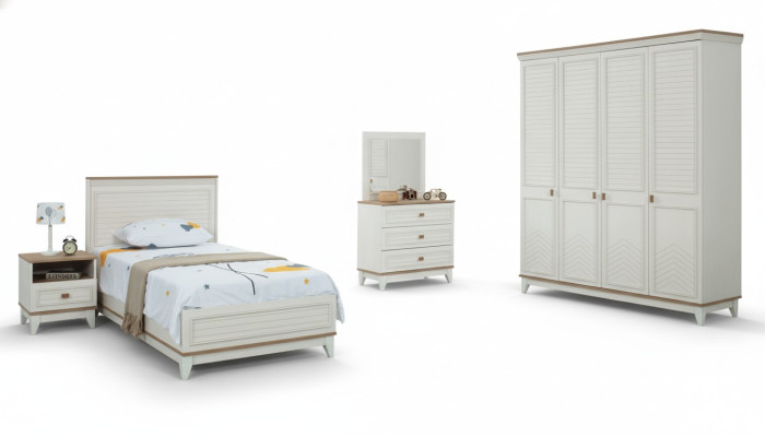 Compleet kinderbed kindermeubels kinderbed wit hout set 5-delig commode
