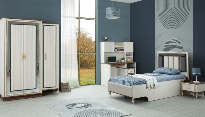 Compleet kinderbed kindermeubels kinderbed wit hout set 4-delig modern