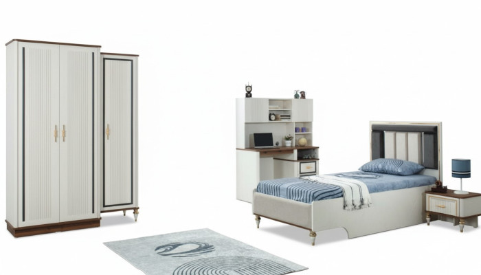 Compleet kinderbed kindermeubels kinderbed wit hout set 4-delig modern