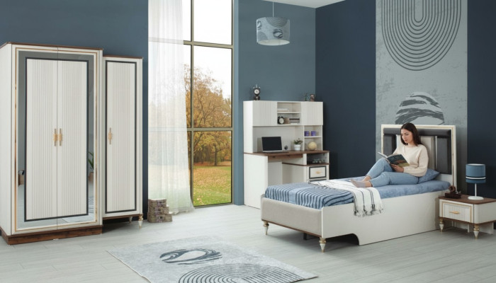 Kindermeubels Kinderkamer Bed Kinderbed Wit Hout Set 4-delig Tafels