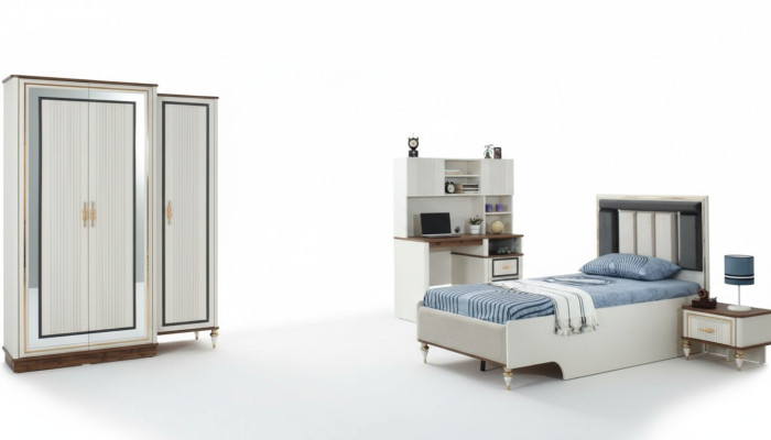 Kindermeubels Kinderkamer Bed Kinderbed Wit Hout Set 4-delig Tafels