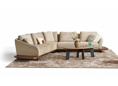Bankstel Hoekbank L-vorm Bank Woonlandschap Bankstellen Beige Modern