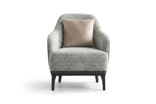 Ohrensessel Stoel Eenpersoons 1-zits stoffen stoel Grijs Design Modern
