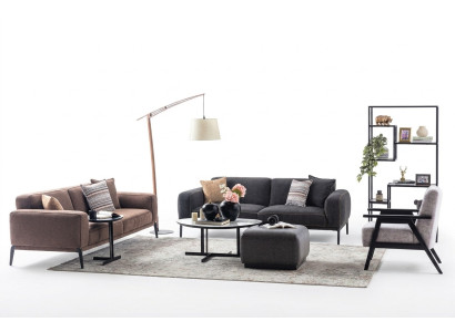 Bankstel Driedelig Fauteuil Bank Stof Multicolor Stoffen Bankstel Set 3+3+1