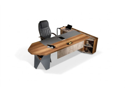 Bureau Bureauhoekbureau Hoekbureau Werktafel Kantoor Hout Bruin