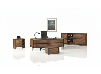 Kantoormeubilair Compleet kantoor Bureau Bureau Set 4-delig Hout Bruin