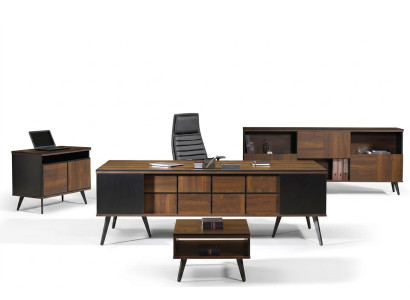 Bureau Klassiek Compleet Kantoor Meubilair 4-delige Set Hout Bruin