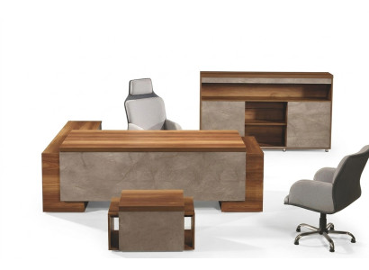 Compleet kantoor Kantoor meubelen Hoekbureau Kantoor Bureau Set 3-delig Hout Bruin