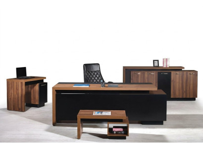 Kantoormeubilair compleet kantoor bureau kantoor bureau 4-delig hout zwart