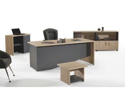 Garnituur kantoormeubelen Compleet kantoor bureau set 4 delig Hout Grijs Kantoor