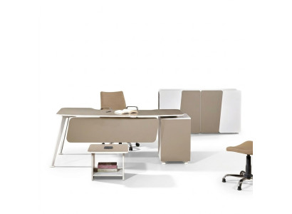 Werktafel Compleet Kantoor Bureau Bureau 3-delig Hout Set Beige