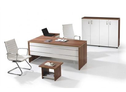 Kantoor meubel set 3 delen Hoek bureau compleet kantoor kast hout groep wit