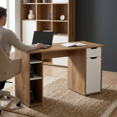 Bureau computerbureau kantoortafel hout bruin kantoortafel kantoormeubilair