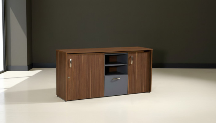 Kantoor kast bureau 2-in-1 functionele kast tafel hout bruin nieuw