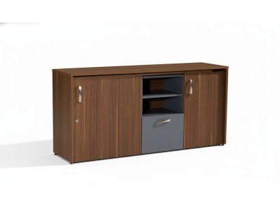 Kantoor kast bureau 2-in-1 functionele kast tafel hout bruin nieuw